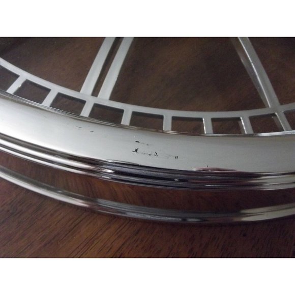 Wall Clock Large 20" Round Silver Cut Out Chrome Roman Numeral Skeleton Round - Picture 3 of 8